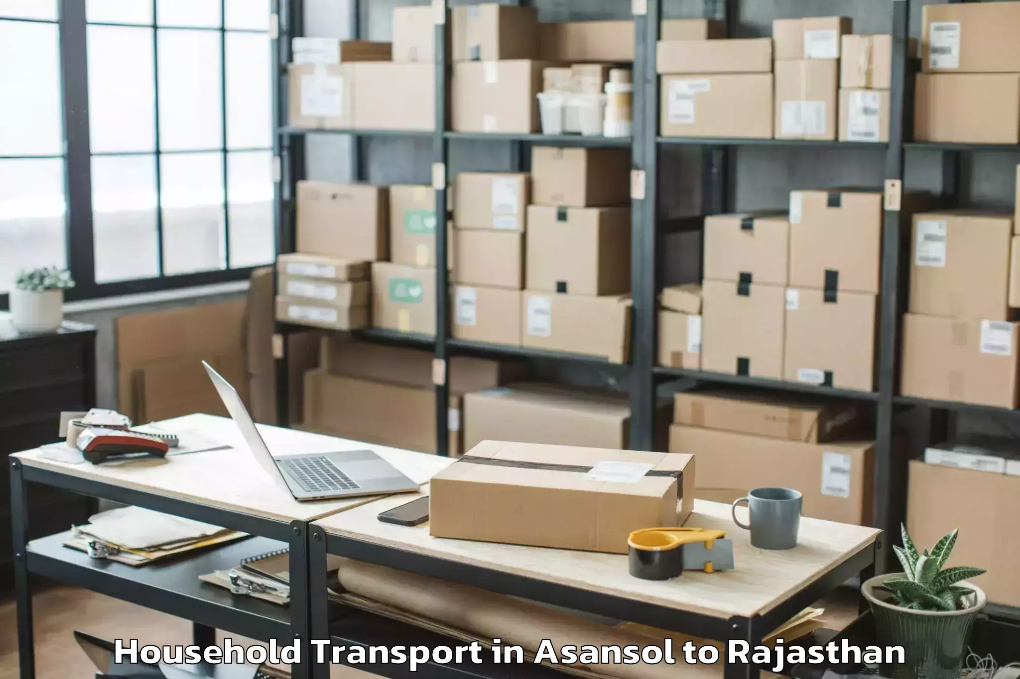 Book Asansol to Mavli Household Transport Online